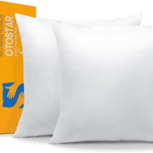 Paquete de 2 Rellenos de Almohada Decorativa, 28 x 28 Pulgadas Cuadrados Interior de Cojín Suave Esponjoso Mullido Relleno Almohadillas de Cojín Blancas Insertos de Almohada Decorativa