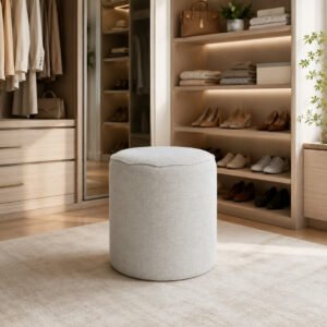 Otomano Colección Cottage Festoneado, tapizado en lino, para sala de estar, dormitorio y recibidor