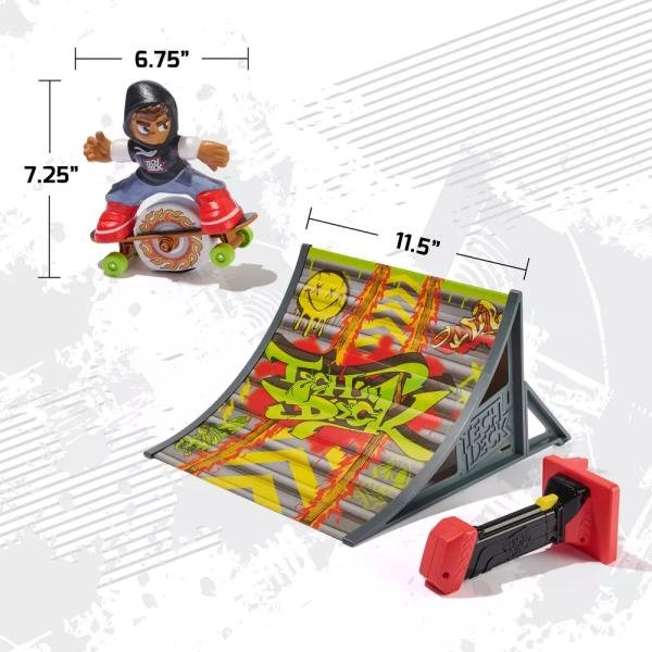 Tech Deck Shred N' Blast Sk8board con rampa, para hacer grandes acrobacias aéreas, para niños a partir de 6 años - Imagen 4