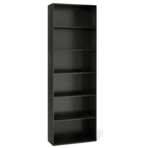 Librería alta de 6 niveles con diseño abierto, capacidad de 90 kg por estante, sistema antivuelco, para hogar y oficina