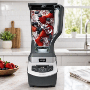 Licuadora profesional Ninja, 1100W de potencia, jarra XL de 72 oz, vaso Nutri Ninja de 16 oz con tapa para llevar, triturado total de hielo y fruta congelada, apta para lavavajillas