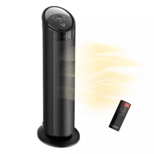 Calefactor de torre cerámico Lasko CT22495 de 22'' con control remoto, para hogar, Cuenta con una oscilación un 25 %, temporizador de apagado automático de 12 horas